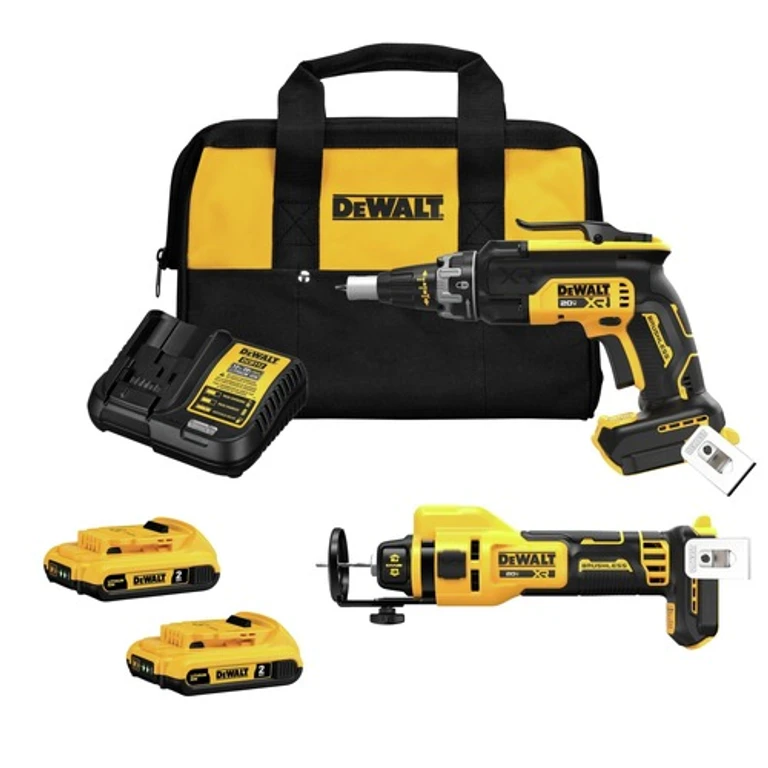 DCK265D2 20V MAX XR Brushless Lithium-Ion Cordless Drywall Screwgun and Cut-Out Tool Combo Kit (2 Ah)