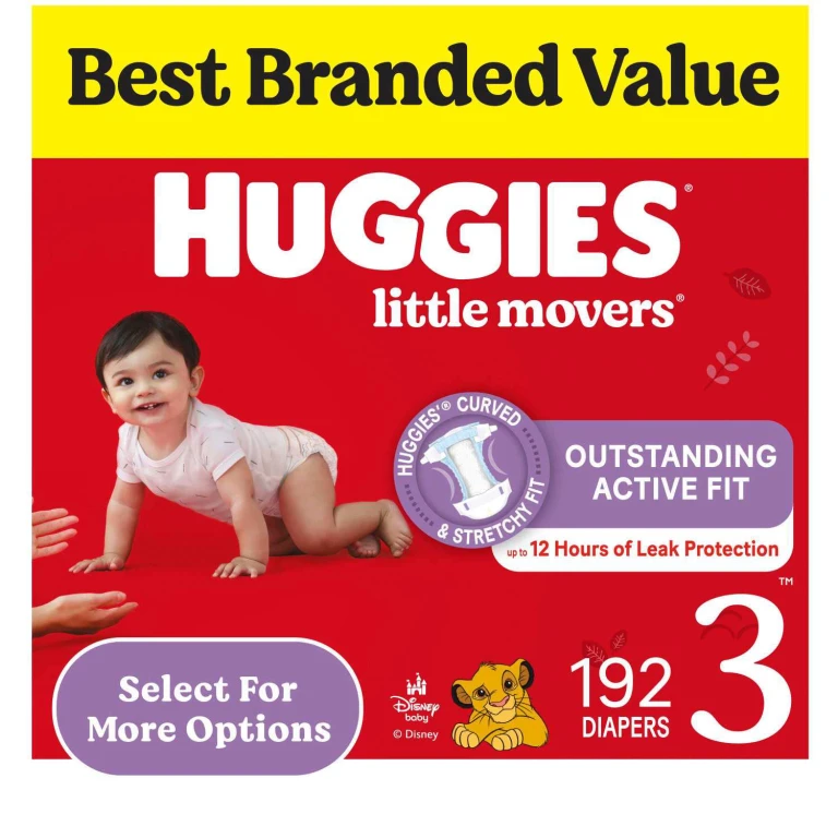 Little Movers Baby Diapers, Size 3:- Size 3, 192 ct., 16-28 lbs.