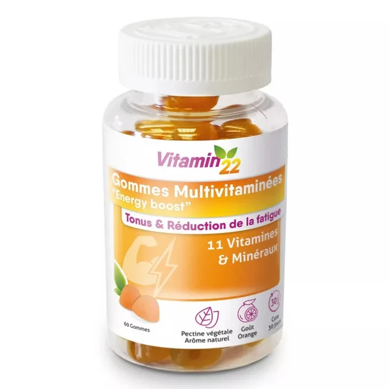 Ineldea Vitamin'22 Multivitamin Gummies "Energy boost" tone & Fatigue Reduction x60