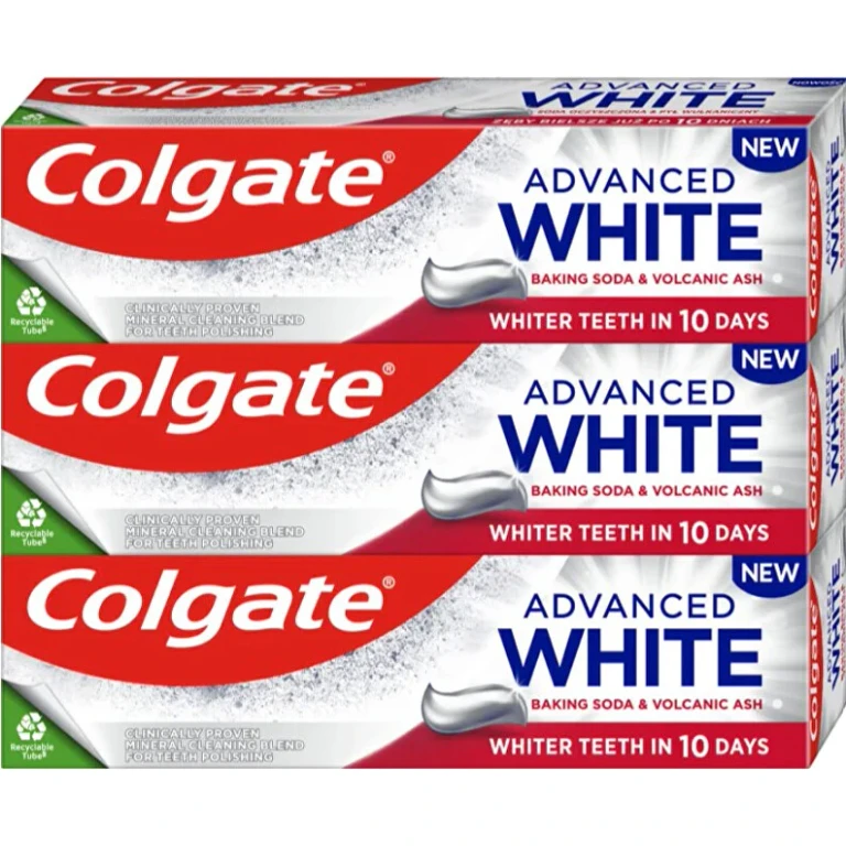 Advanced White Baking Soda & Volcanic Ash Trio Whitening Toothpaste 3 x 75 ml