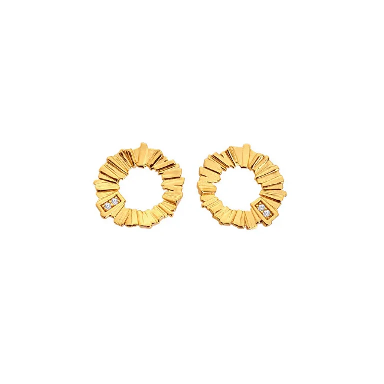 Gold-Plated Earrings with Diamonds and Topazes Golden Edit Hope De837