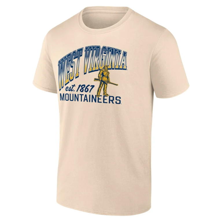 West Virginia Mountaineers Short Sleeve TeeS:- Cream, S