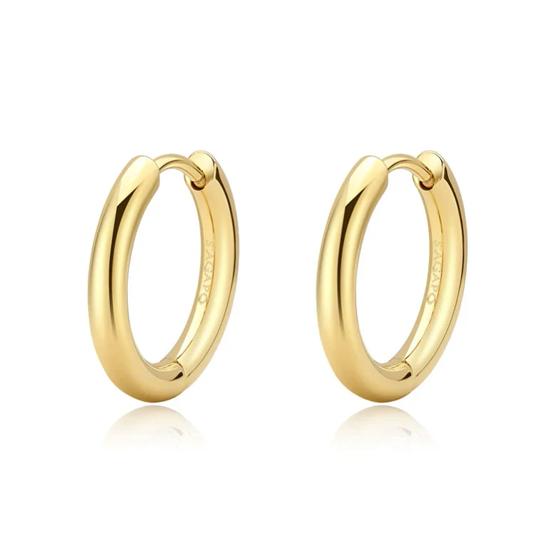 Minimalist Gold-Plated Steel Hoop Earrings Shk70