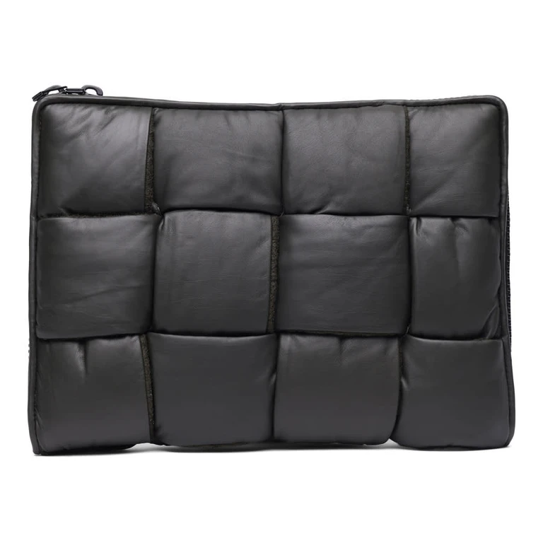 Men's Leather Padded Maxi Intrecciato Laptop Case