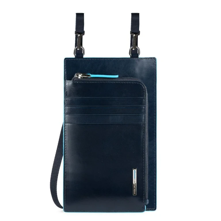 Blue Leather Shoulder Bag 115 x 19 x 2 cm For Men