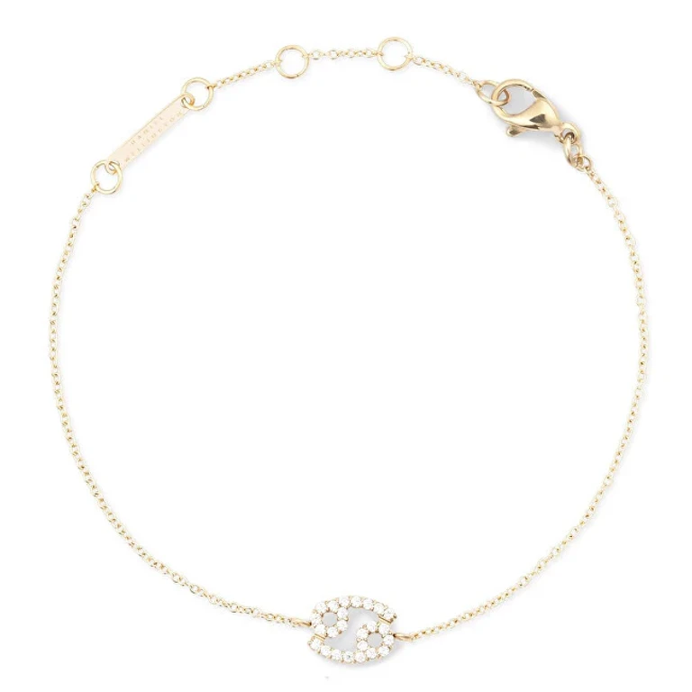 Gold Plated Chain Bracelet Cancer Zodiac Crystal Dw00400910