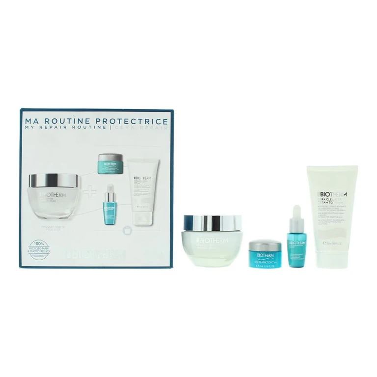 Set Biotherm: Life Plankton Eye Contour Cream 5 ml + Life Plankton Elixir Face Serum 7 ml + Cera Repair Face Cream 50 ml + Foaming Cleansing Cream 50