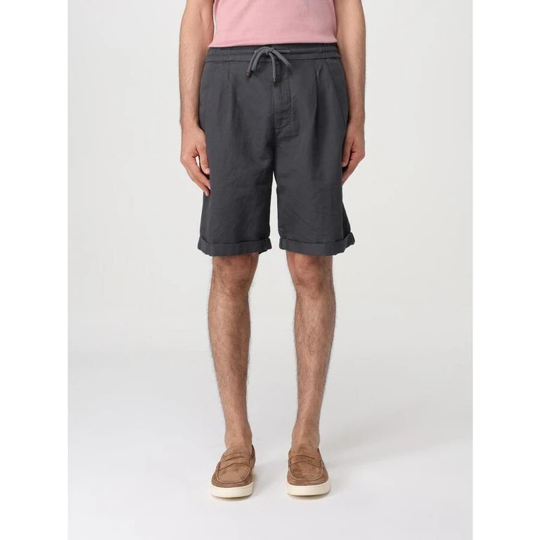 Anthracite Linen Blend Tailored Shorts