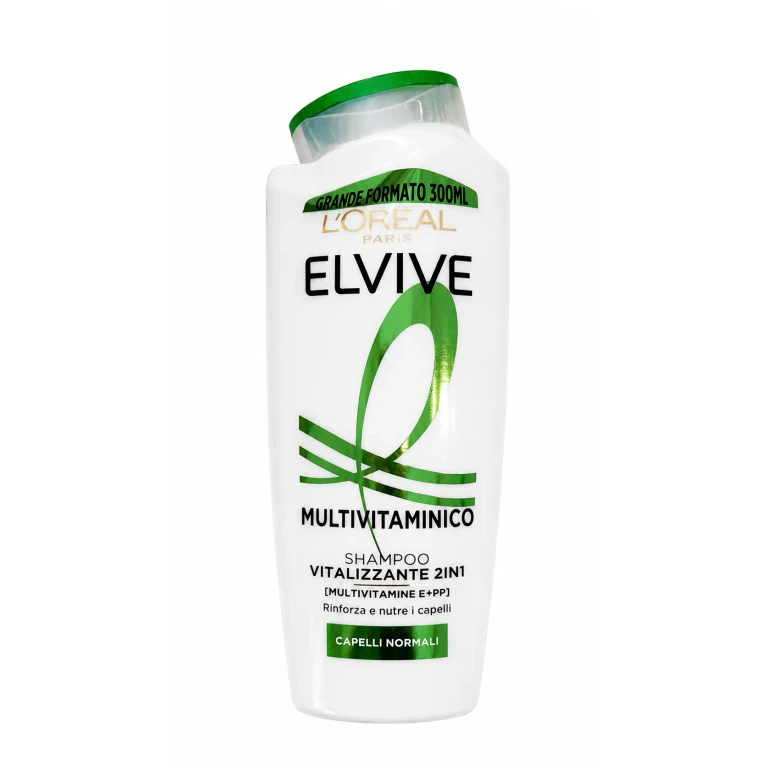 L'Oréal Paris Elvive Multivitaminico Shampoo 2In1 300 ml confezione schiacciata