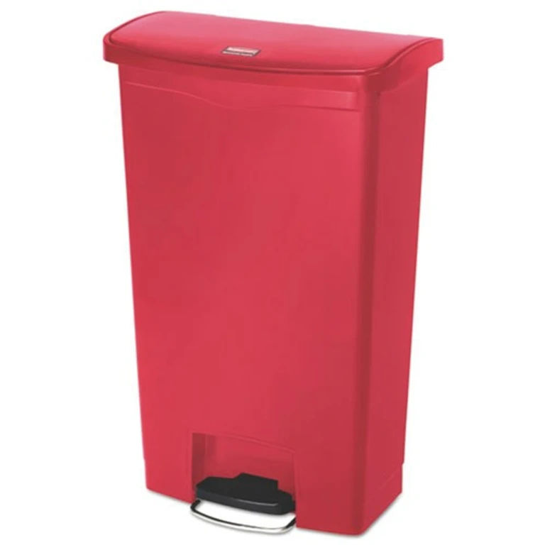 1883568 Streamline 18-Gallon Front Step Style Resin Step-On Container - Red