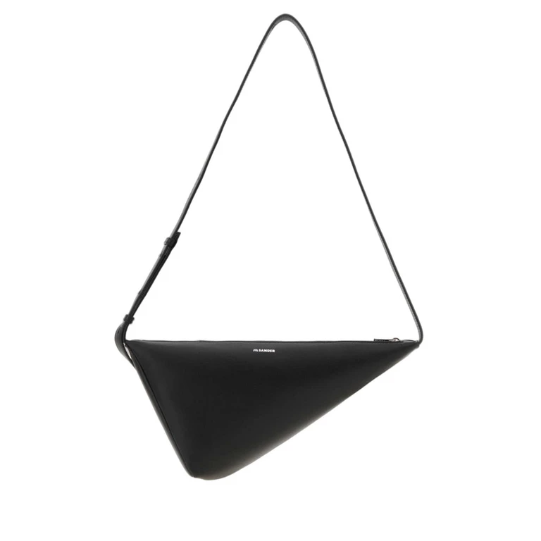 Black Leather Triangle Crossbody Bag 001 Borse A Mano