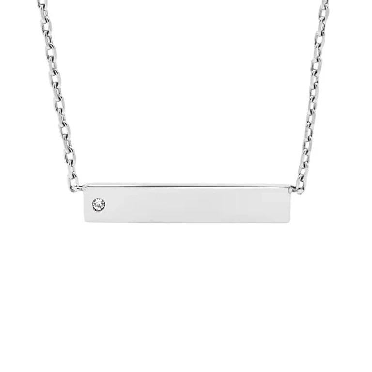 Modern Steel Necklace With Crystal Jof00434040