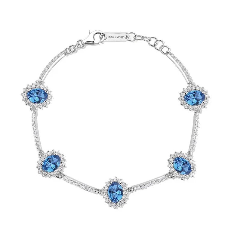 Luxury Silver Bracelet with Zirconia Fancy Freedom Blue FFB35