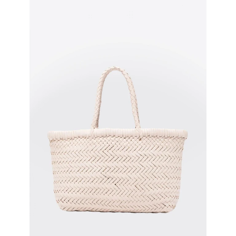 Mini Flat Gora Bag in Woven Leather (68809SAND)