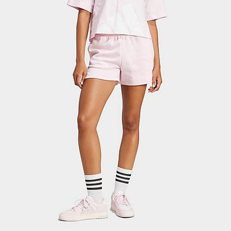 Women's Sportswear Essentials Small Logo Feel Cozy Shorts in Clear Pink/White Size: XXS