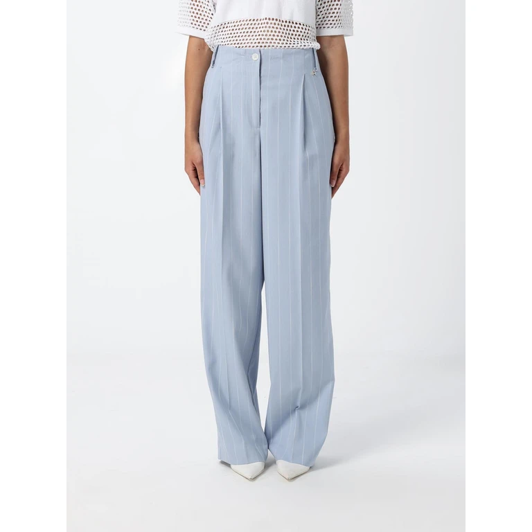 Striped Viscose Blend Straight Trousers (261AP208413284)