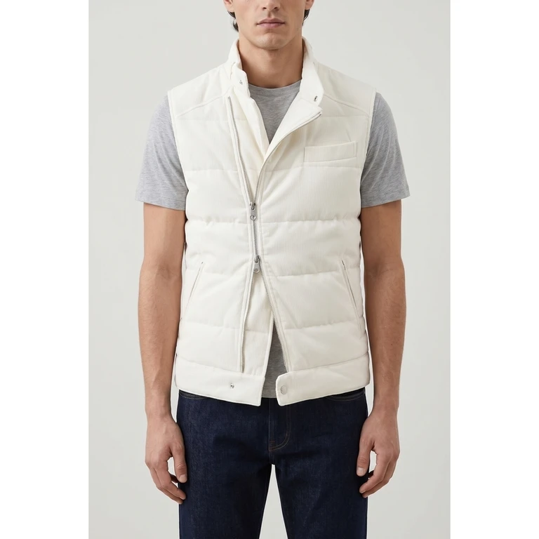 White Down Quilted Vest