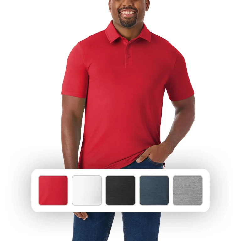 Men's Core Performance Polo - Brilliant Red Heather XS:- Brilliant Red Heather, XS