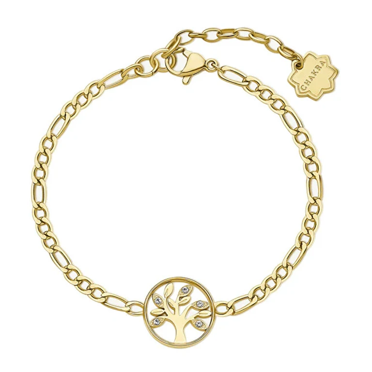 Tree of Life Chakra Gold Plated Bracelet BHKB144