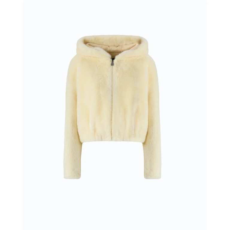 Blouson cropped en fourrure synthétique - S