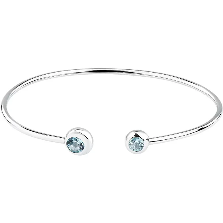 Women's Solid Silver Bracelet with Eternal Treasures Topaz Saxn35