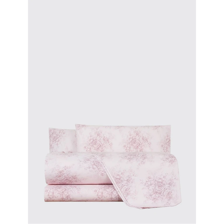 Dafne Floral Print Double Sheet Set in Cotton Percale (2029877ROSA)