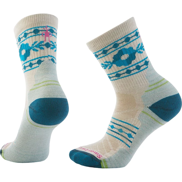 Hike Light Cushion Retro Floral Mid Crew Socks - Women's
