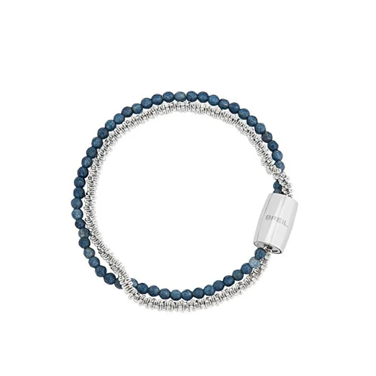 Double Bracelet with Blue Agate Magnetic System Tj3724 - Length: 20.5 Cm