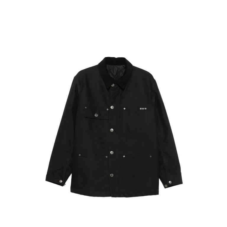 Corduroy-collar Logo-patch Jacket