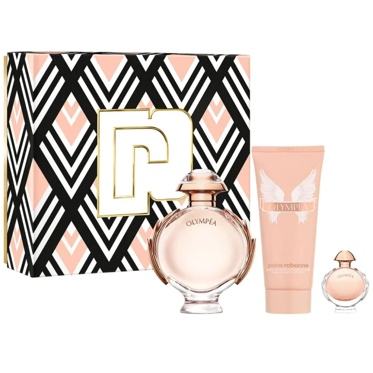 Set Paco Rabanne: Olympea Women's Eau de Parfum 80 ml + Olympea Hydrating Body Lotion 100 ml + Olympea Women's Eau de Parfum 5 ml