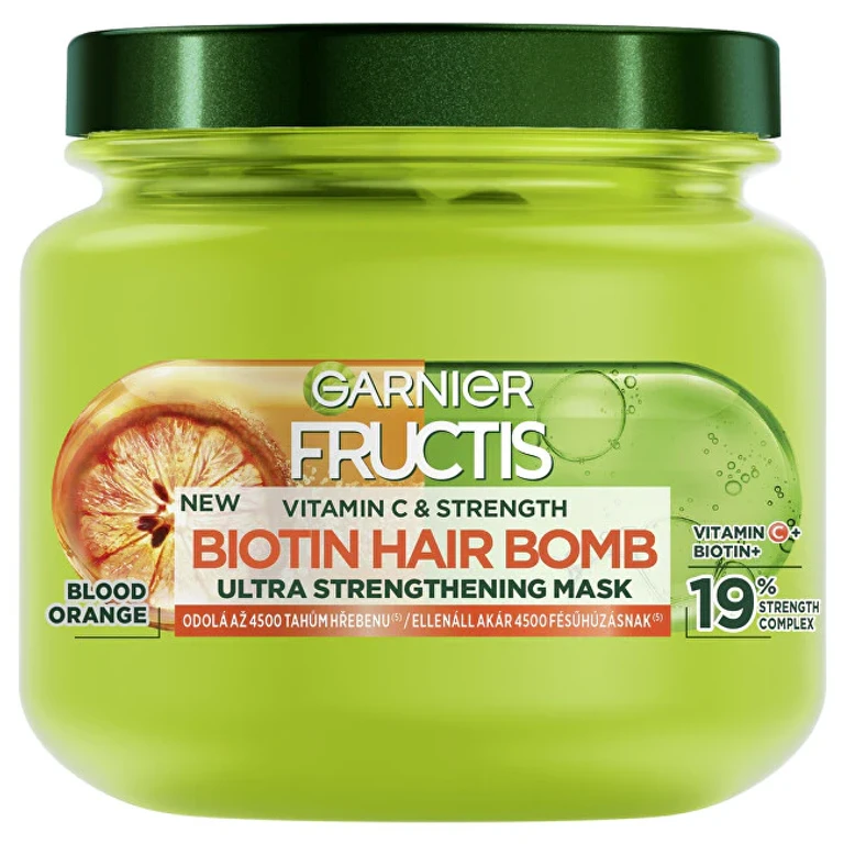 Strengthening Mask For Weak Hair Fructis Vitamin C & Strength Biotin Hair Bomb (Ultra Strengthening Mask) 320 ml