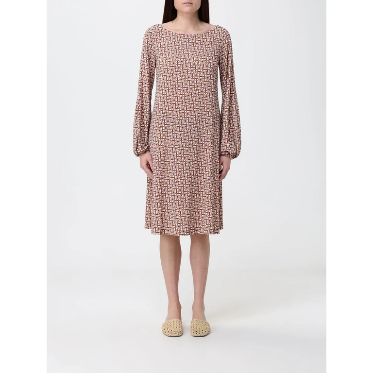 Boat Neck Floral Print Mini Tunic in Viscose Jersey (JF668970675A4157)