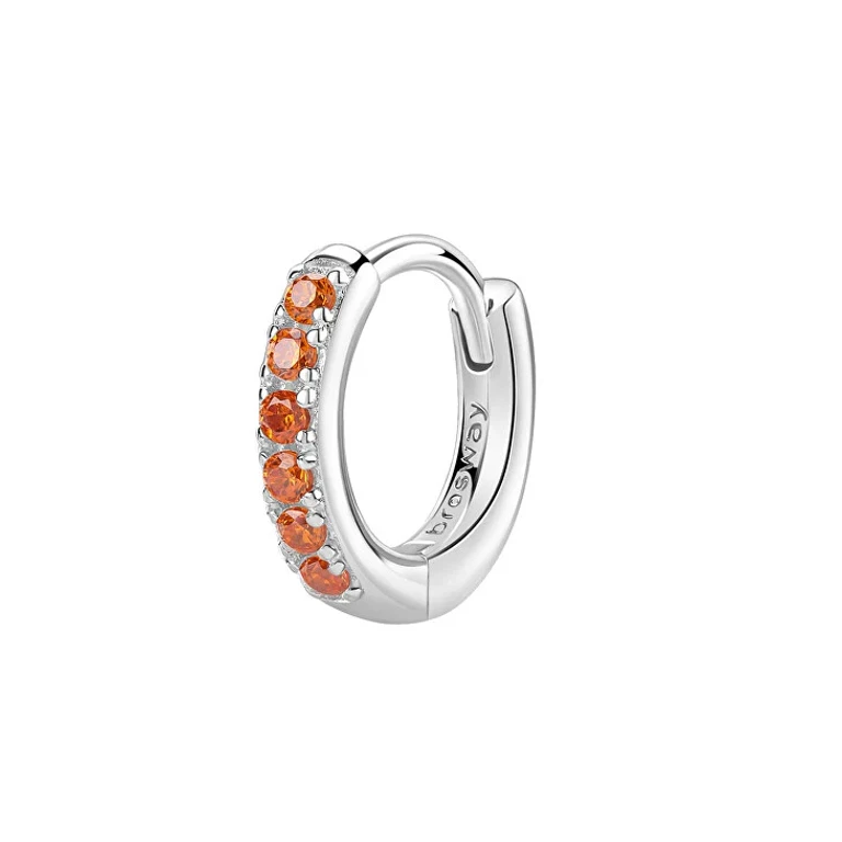 Single Hoop Earrings in Silver Fancy Vitamin Orange Fvo15