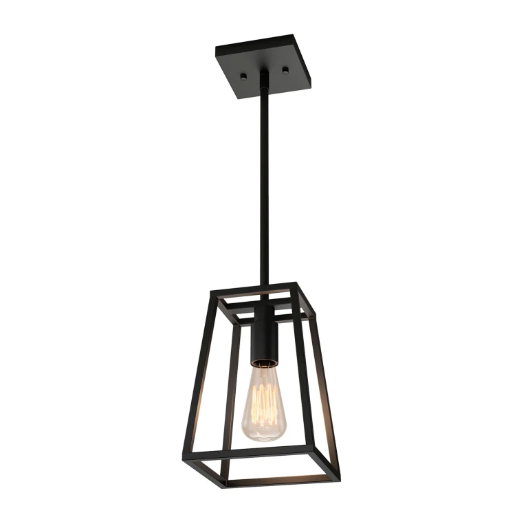 Carter 1-Light Pendant, Assorted Colors - Black:- Black