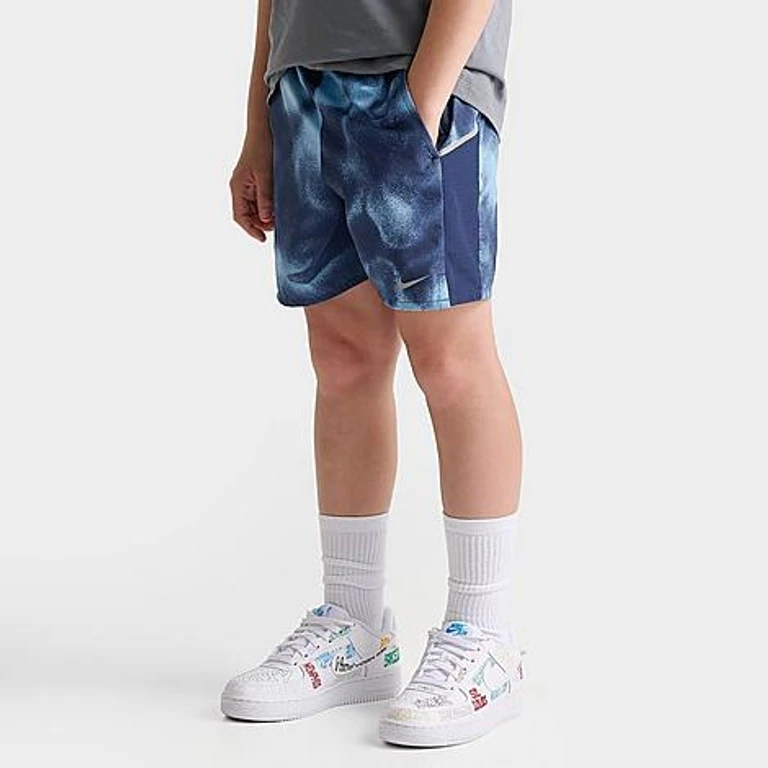 Big Kids Miler Graphic Dri-FIT Training Shorts in Football Blue/Midnight Navy Size: Small