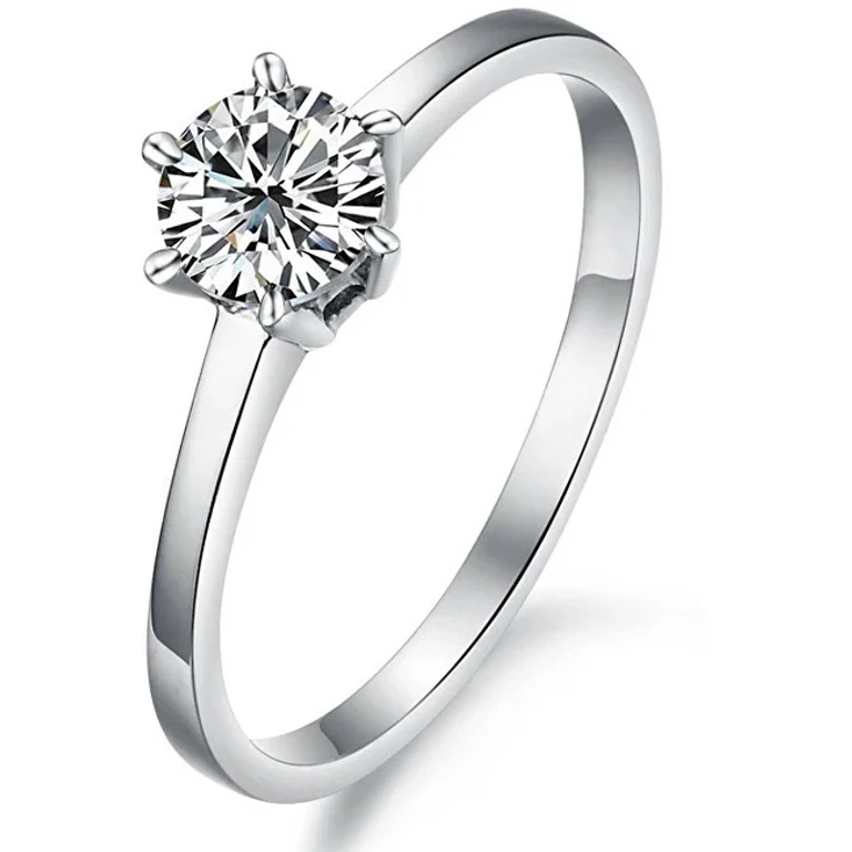 Stainless Steel Ring With Crystal Krs-126 - Size: 49 Mm