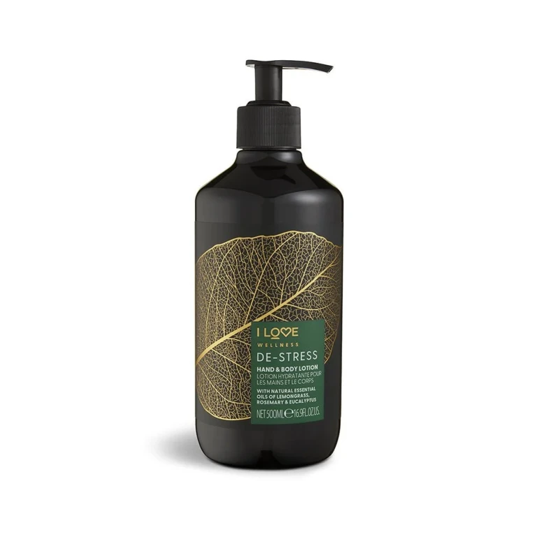 Wellness De-Stress Vegan Moisturizing Lotion for Hands and Body 500 ml with Rosemary, Eucalyptus and Lemongrass