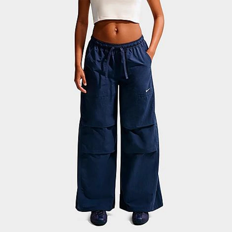 Sportswear Loose Mid-Rise Structured Pants in Midnight Navy/Sail