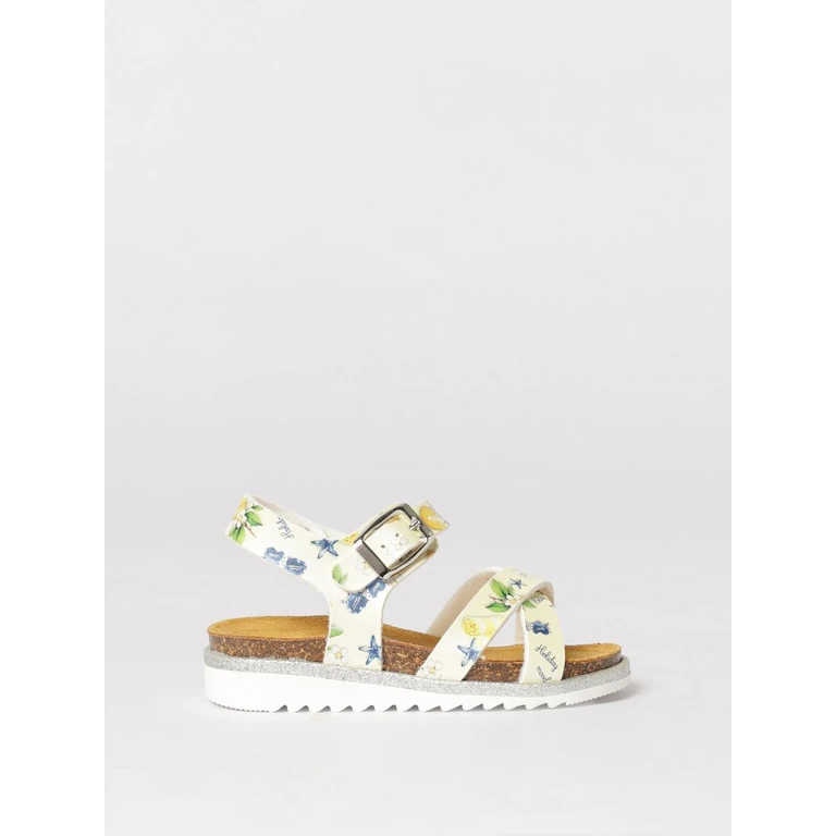 Synthetic Leather Sandal with Floral Print (8CG00877020014)