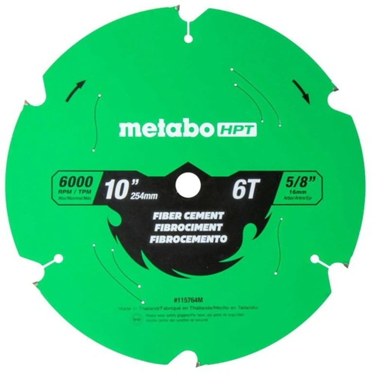 115764M 10 in. 6-Tooth Industrial PTFE Fiber Cement Blade