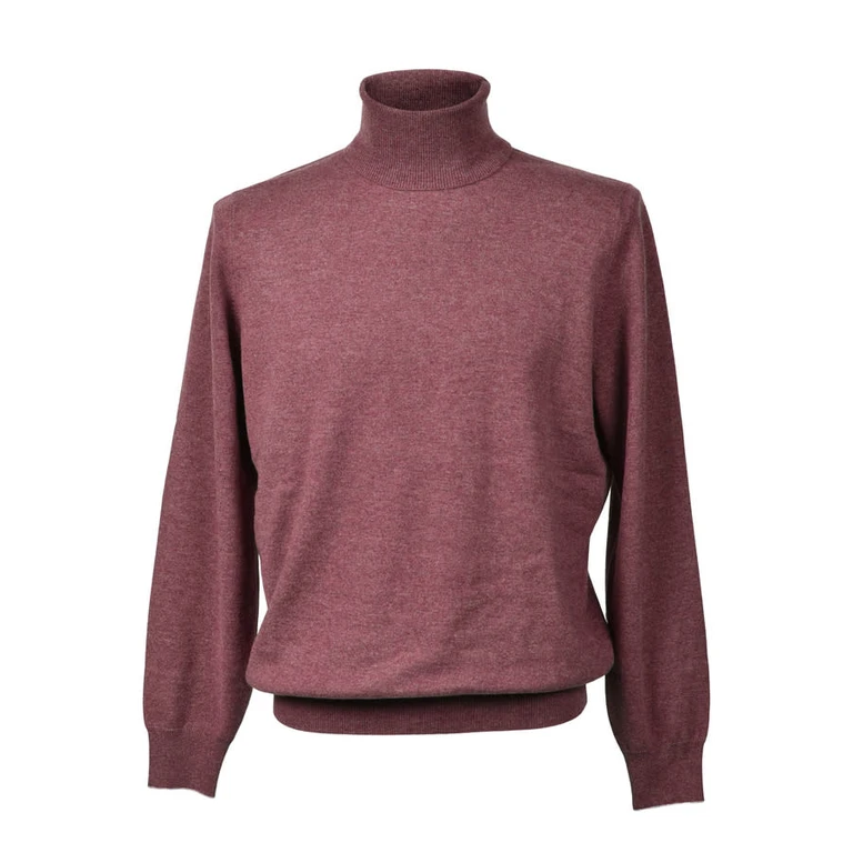 Coral Cashmere Turtleneck Knit Sweater