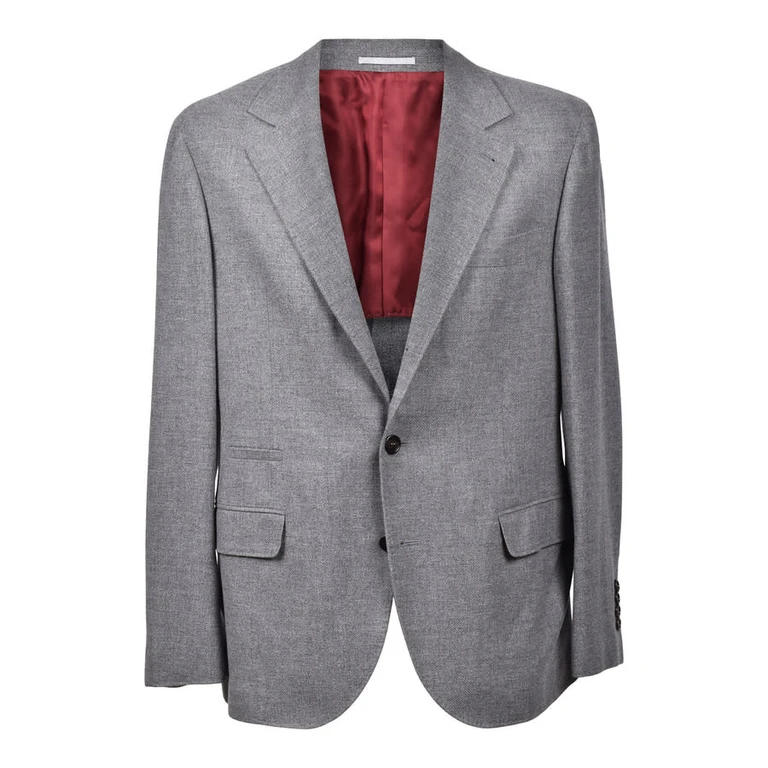 Grey Cashmere Three-Button Blazer