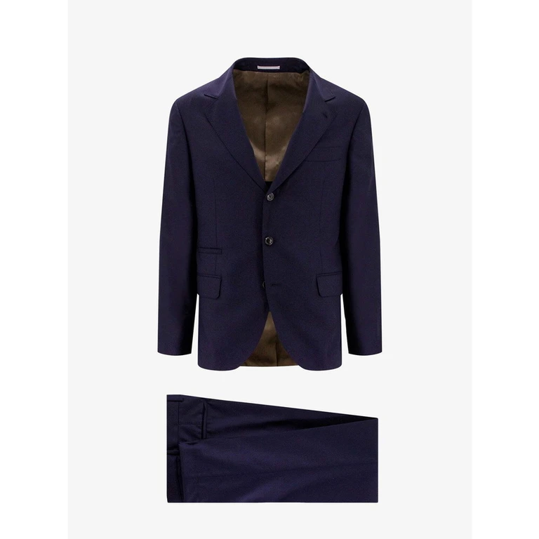 Blue Wool Silk Tailored Suit