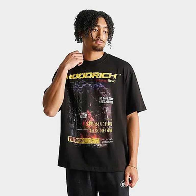 Hoodrich Men's Breaking News Graphic T-Shirt in Black Size: Small