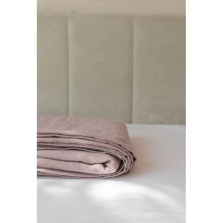 Linen flat sheet in Dusty Rose