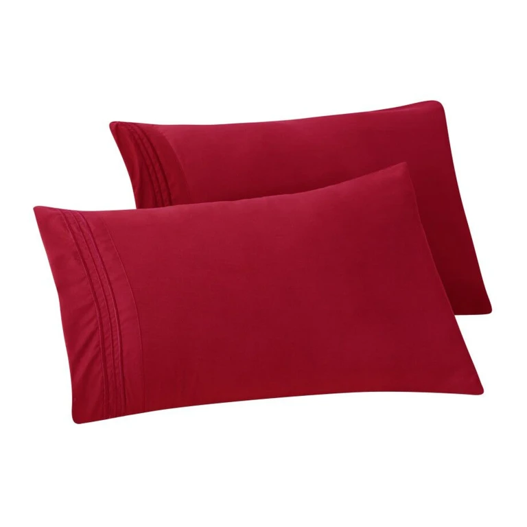 Set of 2 Pillowcases- 3 Line Embroidery