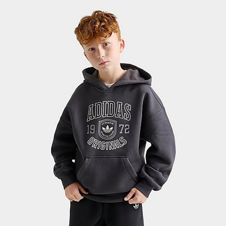 Big Kids Originals Varsity Pullover Hoodie in Utility Black Size: XS