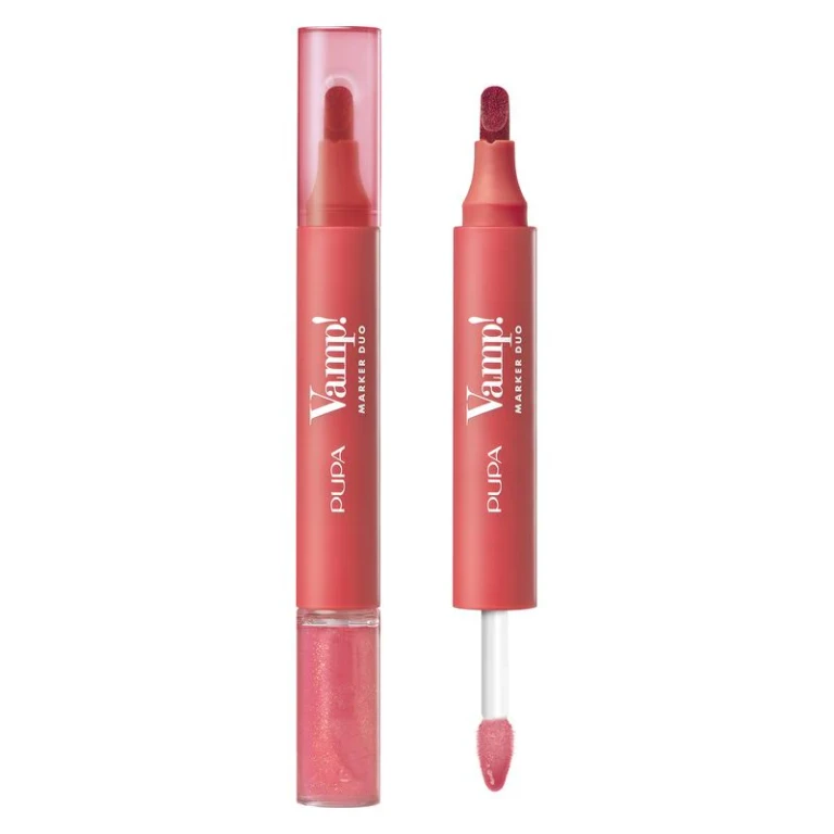 Vamp! Marker Duo - Lip marker and oily lip gloss 004 - Spicy Raspberry 4 ml