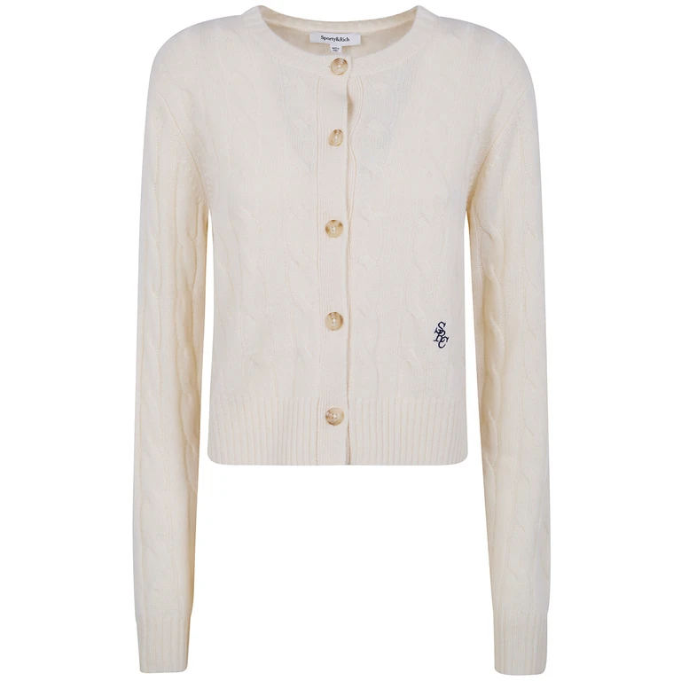 "Src" Cableknit Cashmere Cardigan
