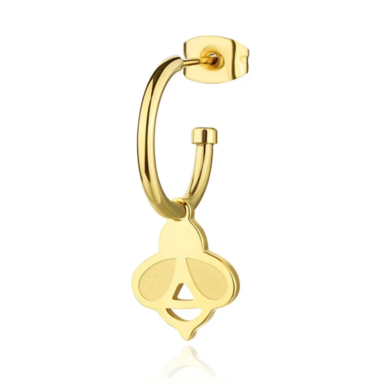 Single Earring Gold-Plated with Smile Bee Ssm028